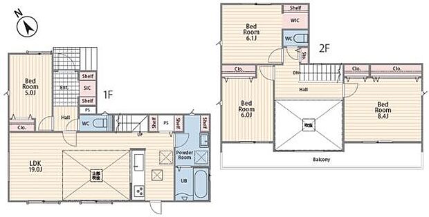 《間取り》■リビング中心の新生活。光を取り入れる開放的な設計で居心地の良い時間を演出します。
