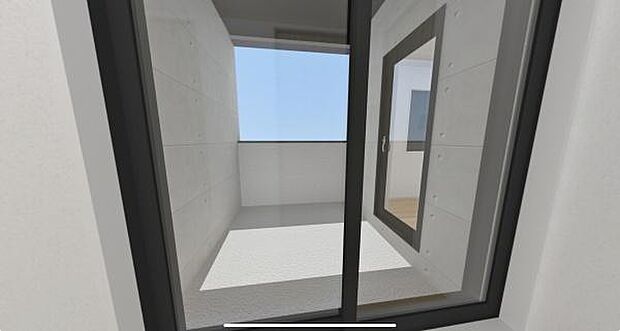 インナーバルコニー。雨の日でも洗濯物を干すことが可能です。