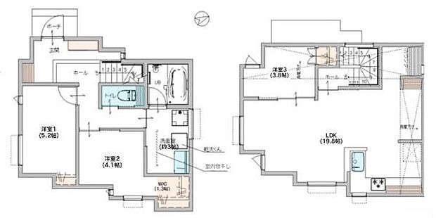 《間取り》■リビング中心の新生活。光を取り入れる開放的な設計で居心地の良い時間を演出します。