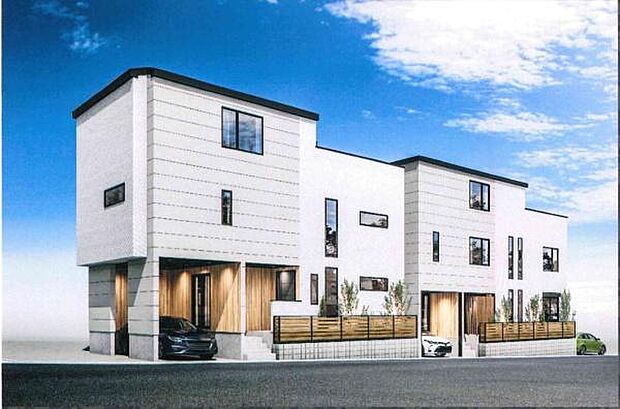 《完成予想図 外観パース》 ■スタイリッシュかつ重厚感のある洗練された外観!上品さを際立たせています。(イメージパースは実際と異なる場合があります)