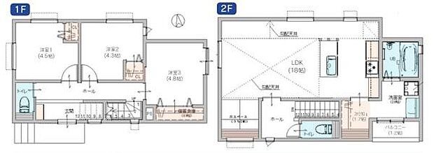 《間取り》■リビング中心の新生活。光を取り入れる開放的な設計で居心地の良い時間を演出します。