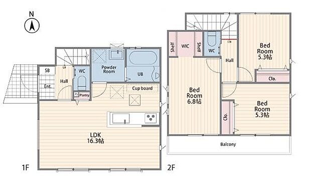 《間取り》■リビング中心の新生活。光を取り入れる開放的な設計で居心地の良い時間を演出します。