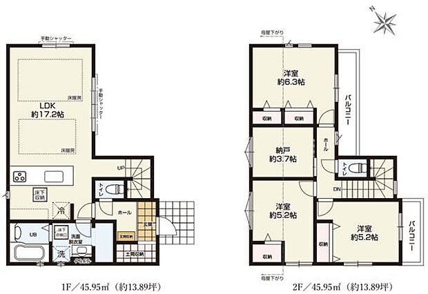 《間取り》■リビング中心の新生活。光を取り入れる開放的な設計で居心地の良い時間を演出します。開放的なLDKは18帖。■