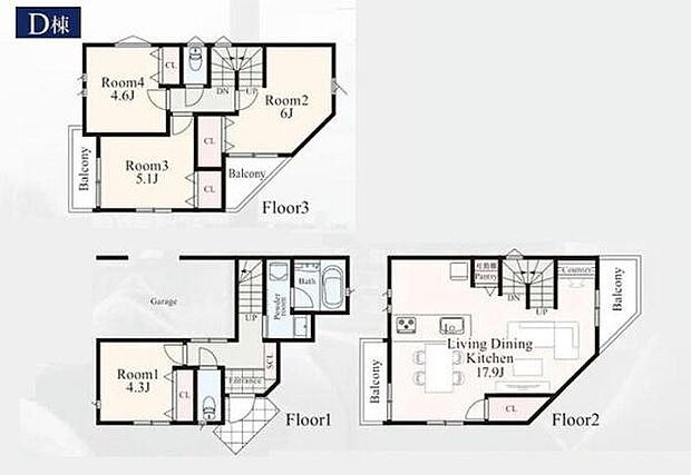 《間取り》■リビング中心の新生活。光を取り入れる開放的な設計で居心地の良い時間を演出します。