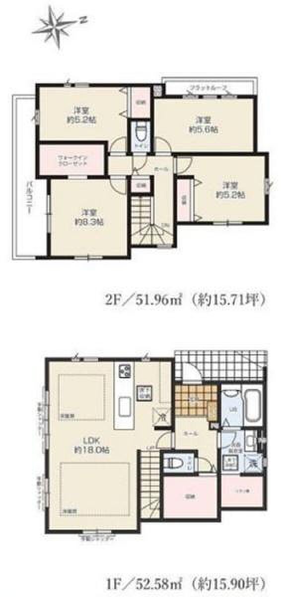 《間取り》■リビング中心の新生活。光を取り入れる開放的な設計で居心地の良い時間を演出します。