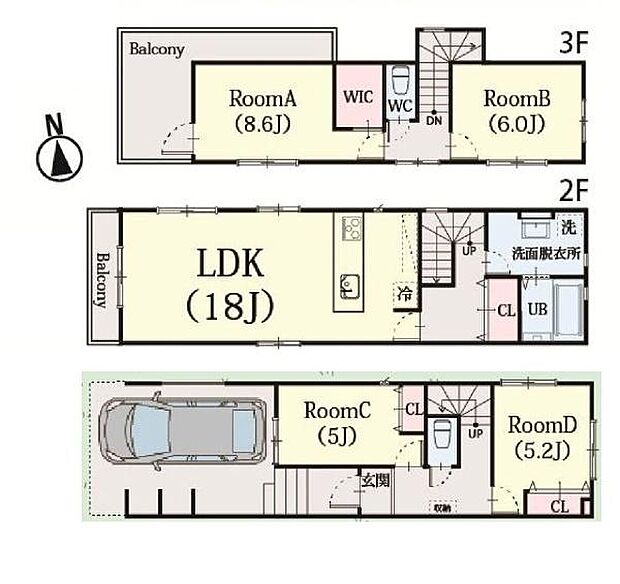 《間取り》■リビング中心の新生活。光を取り入れる開放的な設計で居心地の良い時間を演出します。