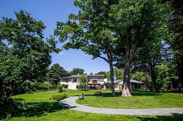 俣野別邸庭園まで2019m、晴天時には、外苑や俣野別邸の展示室から、丹沢山系や富士山を望むことができる気持ちの良い公園。