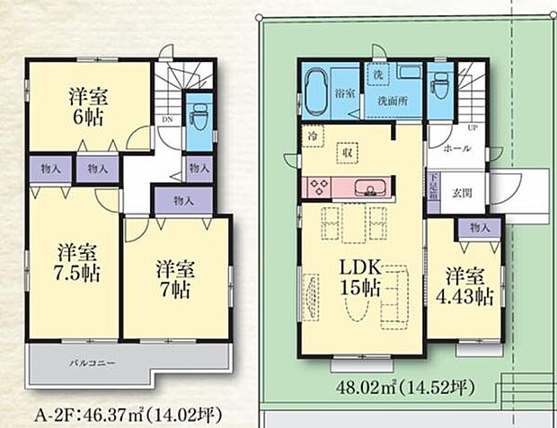《間取り》■リビング中心の新生活。光を取り入れる開放的な設計で居心地の良い時間を演出します。