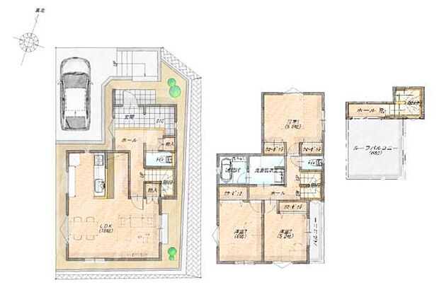 《間取り》■リビング中心の新生活。光を取り入れる開放的な設計で居心地の良い時間を演出します。