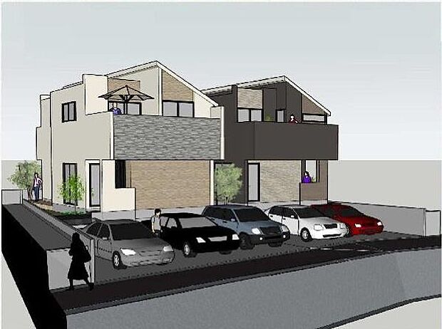 《完成予想図 外観パース》 ■スタイリッシュかつ重厚感のある洗練された外観!上品さを際立たせています。(イメージパースは実際と異なる場合があります)