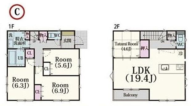 《間取り》■リビング中心の新生活。光を取り入れる開放的な設計で居心地の良い時間を演出します。