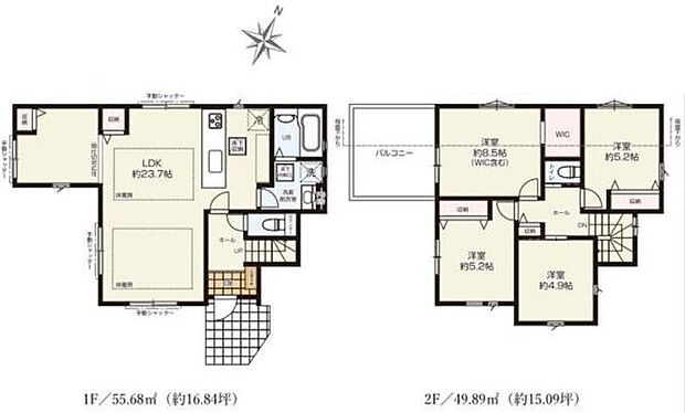 《間取り》■リビング中心の新生活。光を取り入れる開放的な設計で居心地の良い時間を演出します。