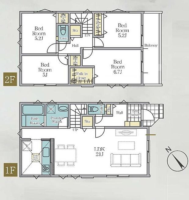 《間取り》■リビング中心の新生活。光を取り入れる明るく開放的な設計で居心地の良い時間を演出します。