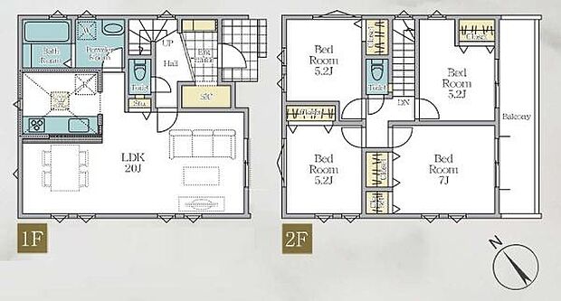 《間取り》■リビング中心の新生活。光を取り入れる明るく開放的な設計で居心地の良い時間を演出します。