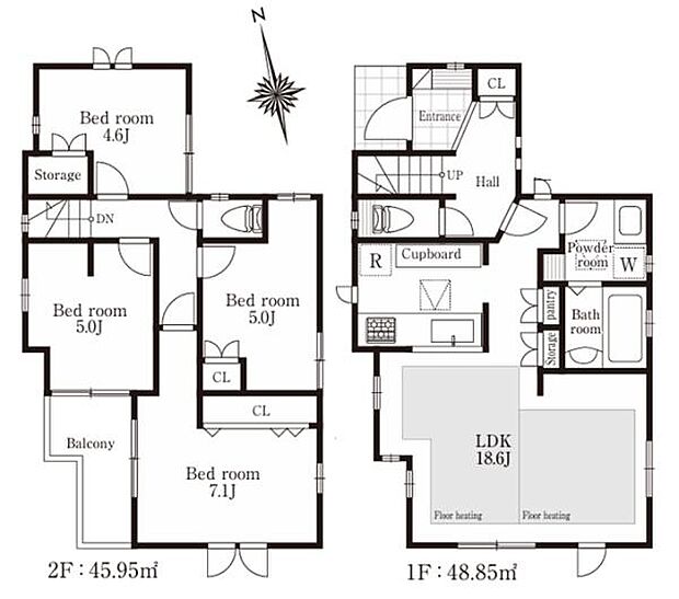 《間取り》■リビング中心の新生活。光を取り入れる開放的な設計で居心地の良い時間を演出します。