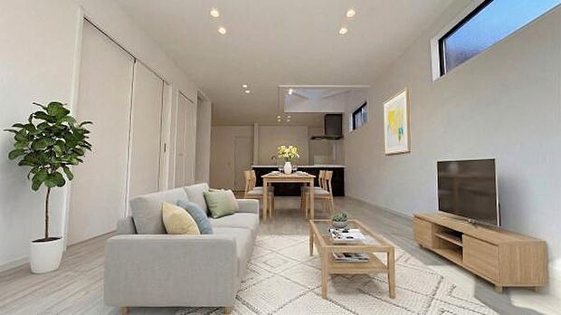 ゆとりを感じさせる上質で明るい空間が、住まう人や訪れる人を心地よく迎え入れてくれます。(本画像家具はCGで作成しており、実際に現地に家具はおかれておりません。また価格に家具は含まれておりません。)