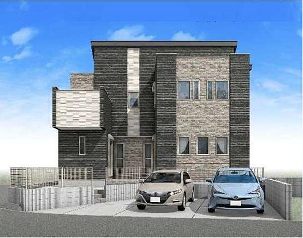 《完成予想図 外観パース》　■スタイリッシュかつ重厚感のある洗練された外観。上品さを際立たせています。（イメージパースは実際と異なる場合があります）