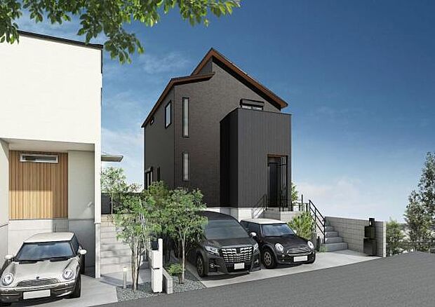 《完成予想図 外観パース》 ■スタイリッシュかつ重厚感のある洗練された外観!ホワイトをベースに仕上げ上品さを際立たせています。(イメージパースは実際と異なる場合があります)