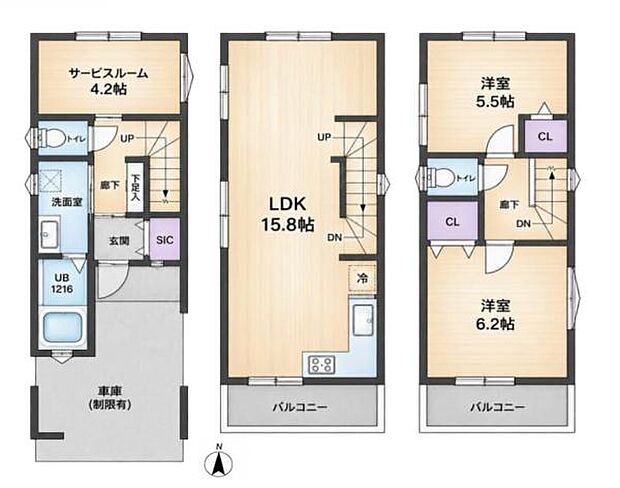 《間取り》 リビング中心の新生活。光を取り入れる明るく開放的な設計で居心地の良い時間を演出します。