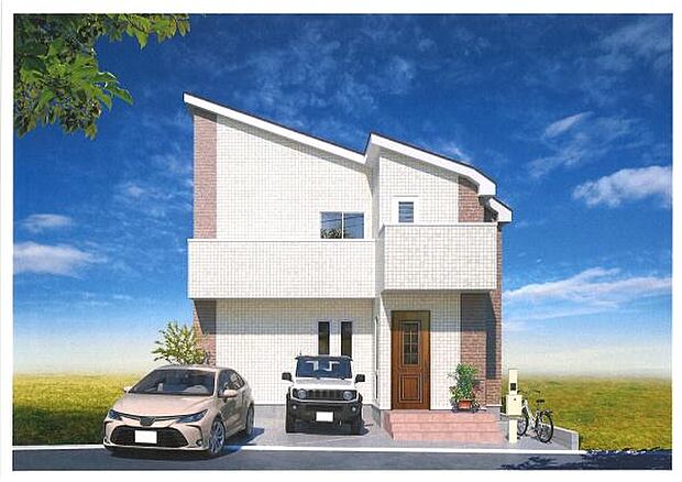 《完成予想図外観パース》■機能性とデザイン性を兼ねそろえた理想の住まい。美しい外観やくつろぎの室内空間にふさわしい素材・形・色彩、上質感に満ちております。（イメージパースは実際と異なる場合があります）