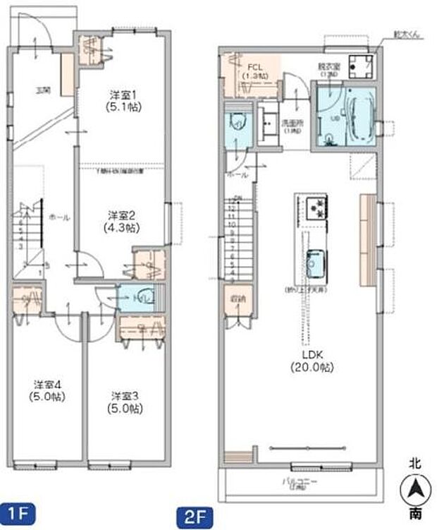 《間取り》 リビング中心の新生活。光を取り入れる明るく開放的な設計で居心地の良い時間を演出します。