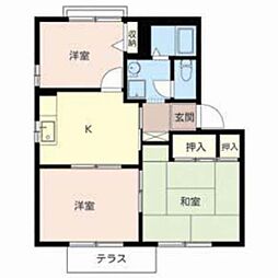 ミズホハイツA棟 3Kの間取図画像