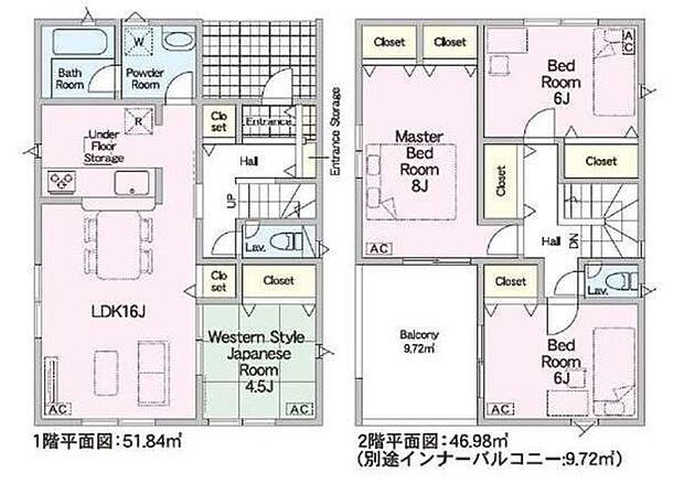 使いやすい和室付4LDの間取りです。