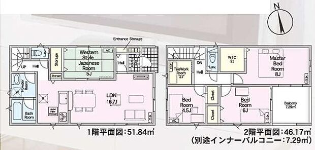 和室も付いた4LDKの間取りです。
