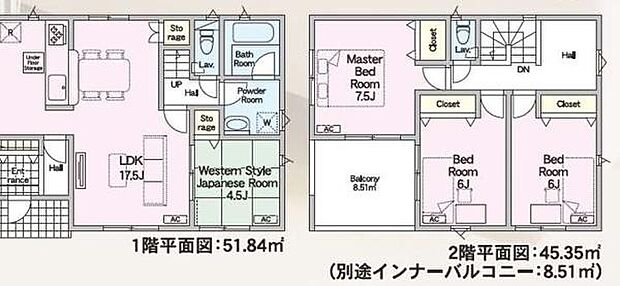 和室も付いた4LDKの間取りです。