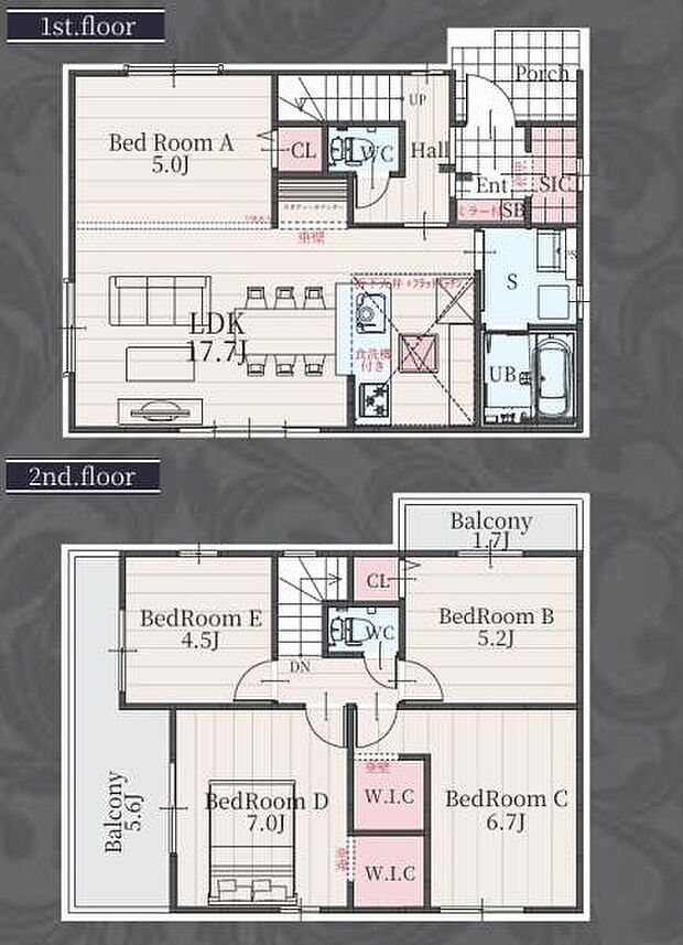3号棟の間取図はこんな感じになっています