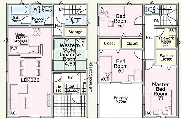 テレワークルーム付4LDKの間取りです。