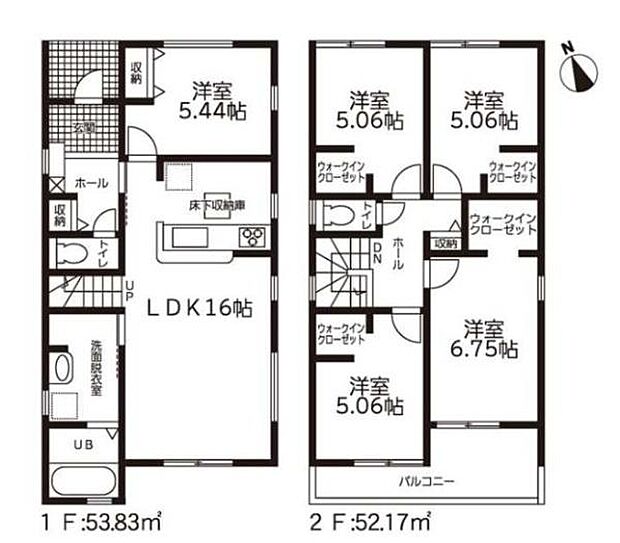ファミリー層に嬉しい5LDKの間取り。