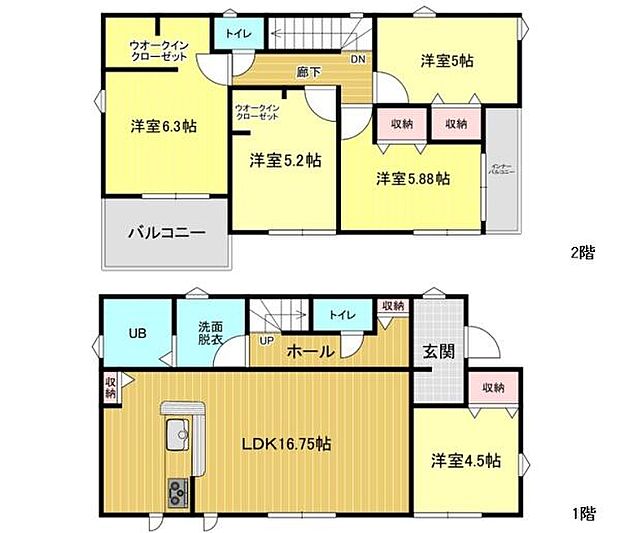 ファミリーがゆったり過ごせる5LDです。