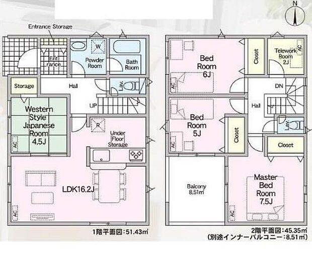 和室の付いた使いやすい4LDKの間取り。