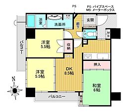 ナビシティ新岐阜 3DKの間取図画像