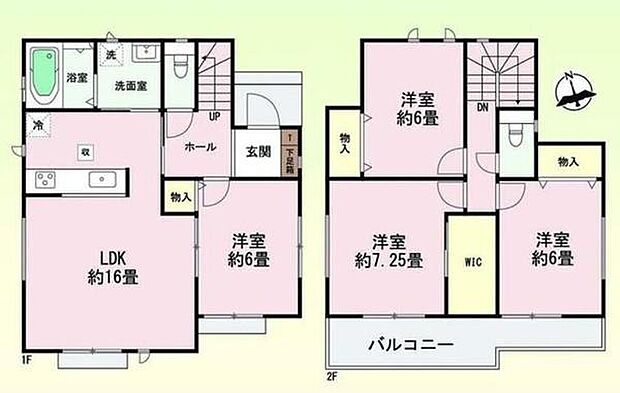 WIC付全居室6帖以上の4LDKです。