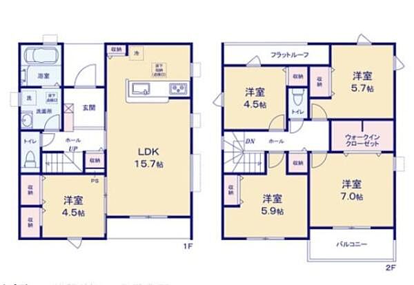 2号棟の間取図はこんな感じになっています