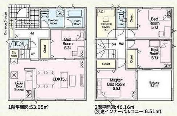 5号棟の間取図はこんな感じになっています