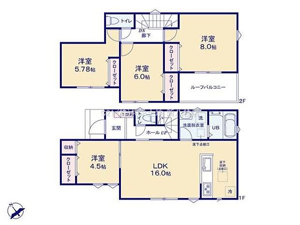各居室収納付きの4LDK!
