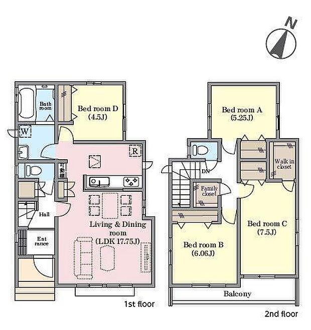 <間取り>WIC、FCL付きの4LDK!