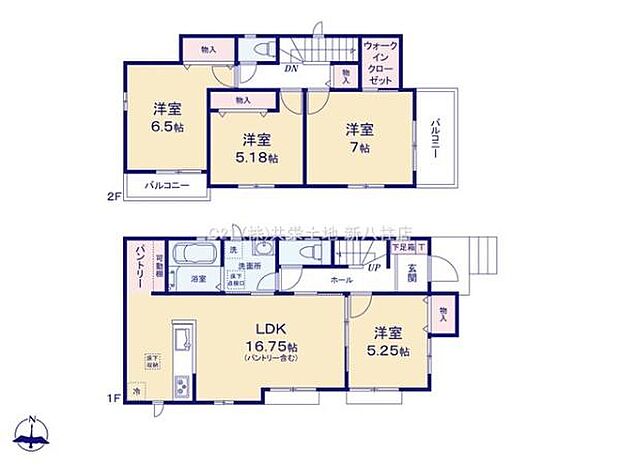 パントリー、WIC付きの4LDK
