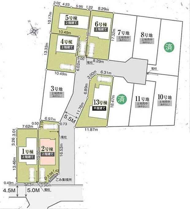 2号棟 人気の角地、カースペース2台可!