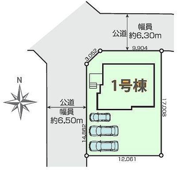 人気の角地、カースペース3台可