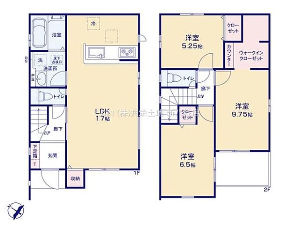 リビング収納、WIC付きの3LDK