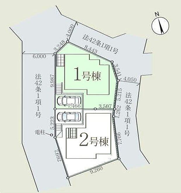 1号棟 開放感のある三方角地