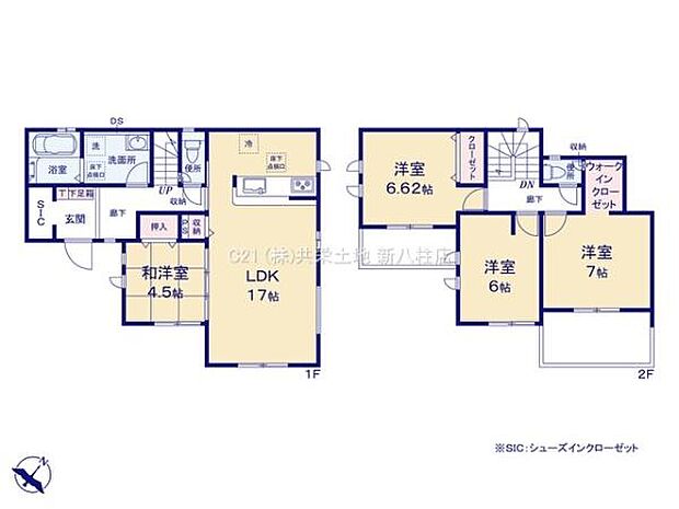SC、WIC付きの4LDK