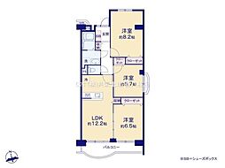 新松戸ファミールハイツ4号棟 3LDKの間取図画像