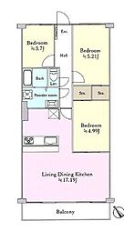 サンピア鎌ヶ谷 3LDKの間取図画像