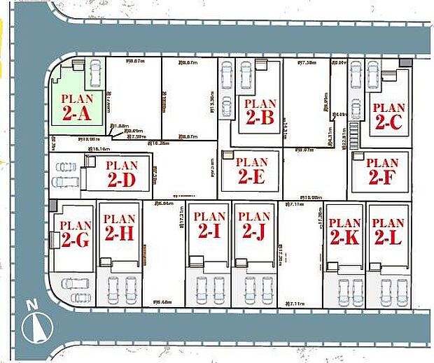 2-A号棟 人気の角地、カースペースあり