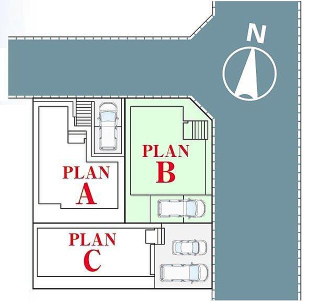 B号棟　人気の角地、カースペースあり